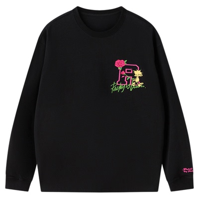 RIC菠萝头刺绣长袖T恤情侣装