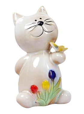 陶瓷工艺品可爱猫咪创意个性礼品花园装饰家居摆件客厅橱柜小摆件