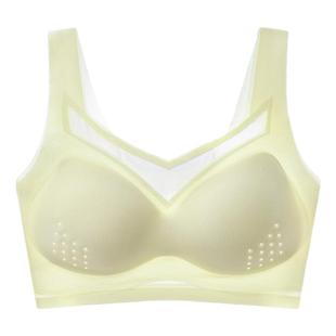 冰丝无痕内衣女夏季超薄款大胸显小聚拢收副乳美背心式文胸罩透气