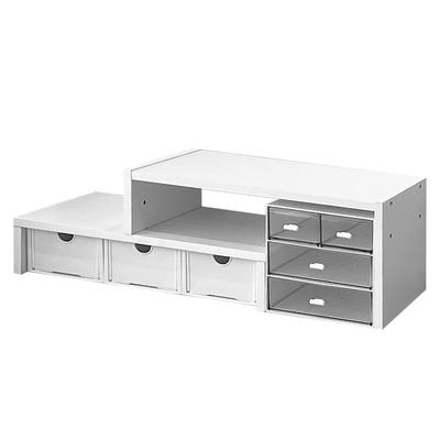 短款二层显示器增高架桌面收纳盒