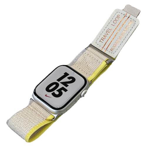 适用iwatch9野径回环表带S10皮标新款Ultra运动户外表带苹果手表S11applewatch8/7/se透气魔术贴帆布户外男女