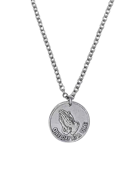 yu原创欧美祈祷之手钛钢项链情侣