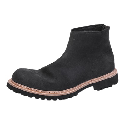 珡羽手工马皮切尔西靴男冬季复古
