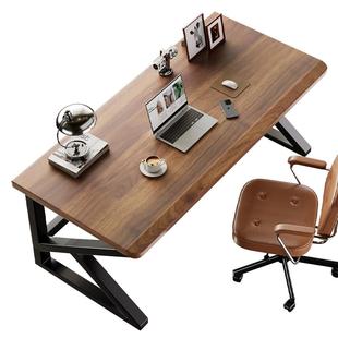 三梦实木台式电脑桌家用办公桌学习桌双人电竞桌子简易工作台书桌