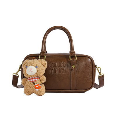 miu家手提保龄球包女复古枕头包