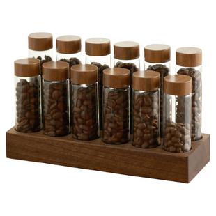 肆月咖啡豆分装试管玻璃展示架单管收纳保存咖啡工具密封罐闻香瓶