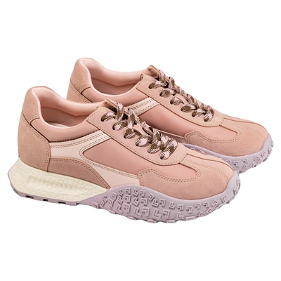 fed粉色德训鞋秋季新款女鞋厚底阿甘鞋增高休闲鞋女S0916-YLA918