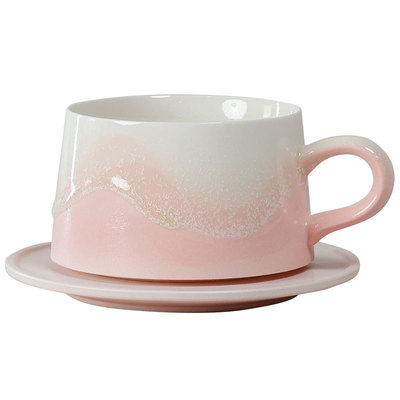 象上琥珀粉手工咖啡杯