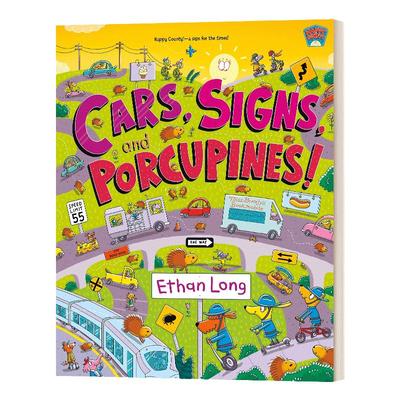 Cars Signs And Porcupines 汽车和标志 精装 Ethan Long儿童绘本
