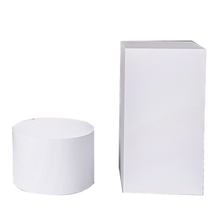 纯色圆形方形展台工艺品摆放服装店落地白色简约橱窗陈列商品架子