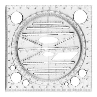 函数几何尺多功能绘图尺子套装可旋转快速画圆几何图形尺椭圆模板尺测量手账设计考研量角器考试工具三角直尺
