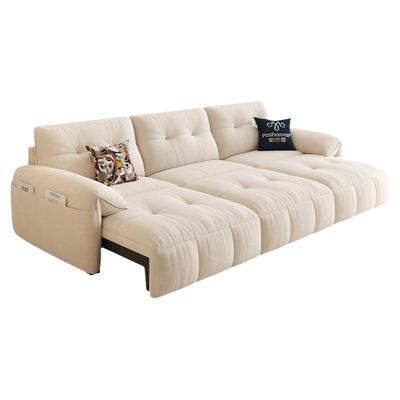 布艺沙发帕沙曼可调节伸缩奶油风