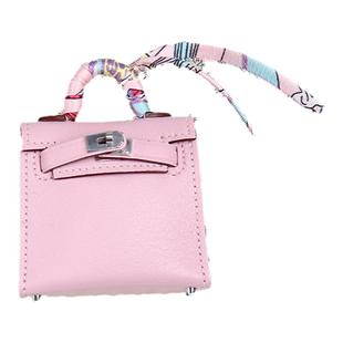 适用于凯丽挂件H家同款轻奢真皮汽车挂饰吊坠mini手工包包挂饰