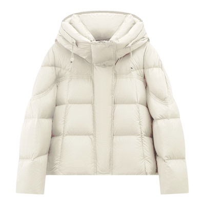 百家好90白鸭绒泡芙短款羽绒服女
