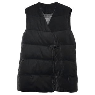 复古宽松V领真丝绒棉马甲女冬新款纯色轻奢百搭宽松洋气上衣