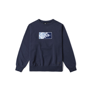 Vans范斯官方 男女情侣套头卫衣午夜蓝舒适圆领