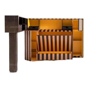 轻奢创意高端吧台酒柜意大利设计师大平层别墅家用实木展示储物柜