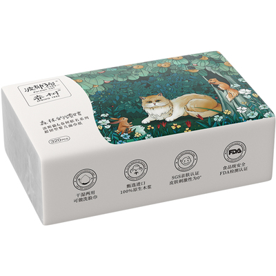 波斯猫超韧m码4层加大加厚抽纸