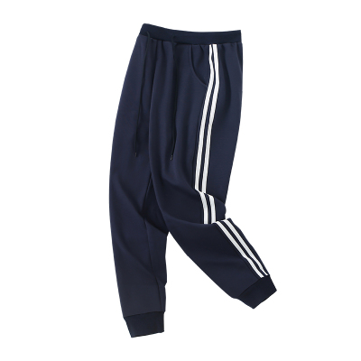 中大童长裤束脚直筒校裤一三道杠