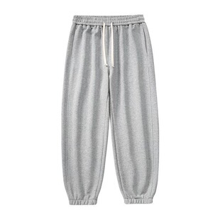 初中高中生秋冬季束脚裤子男加绒加厚宽松休闲青少年2025新款潮裤