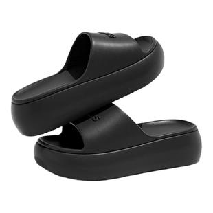 厚底拖鞋女夏季外穿黑色沙滩踩屎感eva室内家居增高5cm凉拖鞋女士