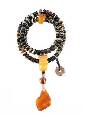 卡杰格朵.缠丝纹理的羊角念珠