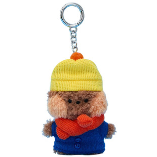 LINE FRIENDS布朗熊minini WORLD圣诞毛绒钥匙扣挂件可爱玩偶礼物