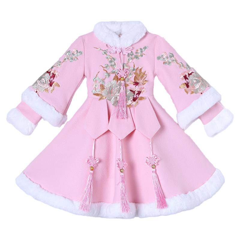 冬季女童加绒汉服旗袍拜年服