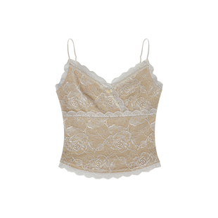 米米子微胖大码胖mm“淡颜范本”纯欲气质别致方领蕾丝无袖套装春