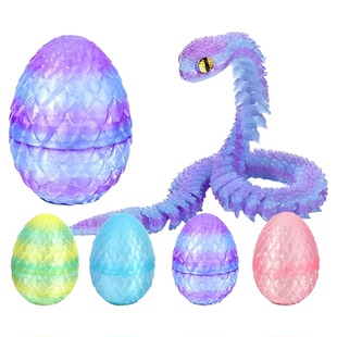 3d打印蛇玩具夜光龙仿真动物模型水晶蝰蛇摆件手办发光三地的小蛇