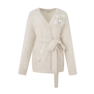 【黄圣依同款】DIANAVEVINA 冬季新款睡袍式针织开衫女毛衣外套