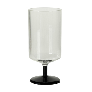 三宅家 条纹高脚杯原创高硼硅耐热玻璃家用高颜值饮品杯红酒杯