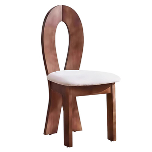 法式复古餐桌椅子家用餐厅中古风轻奢高级人鱼靠背椅实木餐椅凳子