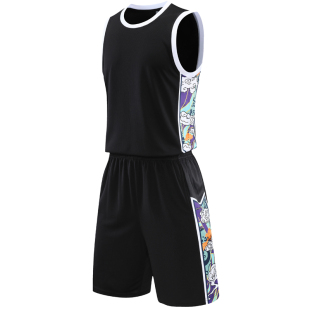 篮球服套装定制球队比赛训练服中大学生队服背心运动球衣8207黑色