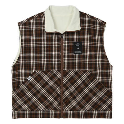 韦恩泽维尔马甲格子双面穿秋冬