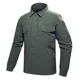 执政官户外速干衬衣男春夏快干战术衬衫弹力大码运动透气徒步长袖