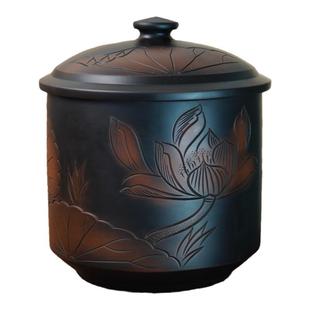 建水紫陶茶叶罐陶瓷密封罐家用小号散茶罐复古醒茶存茶储存罐高档