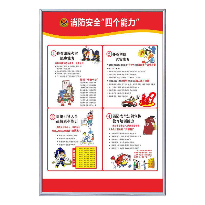 消防四个能力标识牌KT板工厂直销