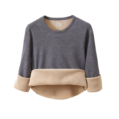 男士保暖内衣加绒加厚中高领上衣德绒打底衣秋衣内穿青少年冬季款