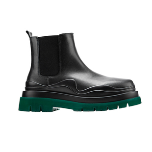 @森果果 绿底马丁靴高帮冬季加绒厚底皮鞋复古切尔西雪地短靴子男