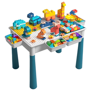 儿童积木桌子益智玩具拼装大颗粒多功能游戏桌拼图3到6岁2025新款