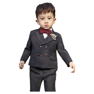 罗蒙花童男童礼服套装儿童小西装主持人周岁生日男钢琴演出服英伦