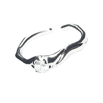 纯银小众异形锆石温柔风戒指