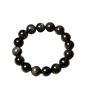 一生一石天然冰种彩虹眼绿眼黑曜石手链男款女生手串情侣情人节