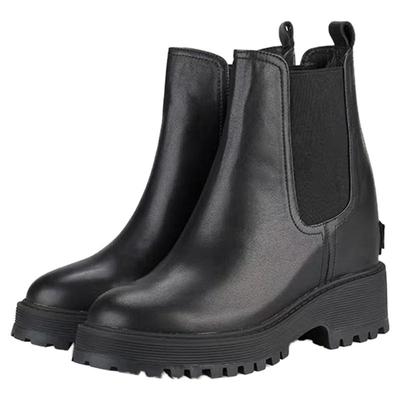 11cm隐形内增高头层真皮切尔西靴