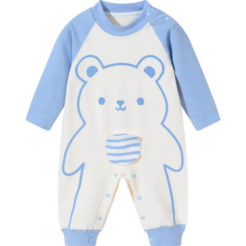 贝贝怡童装新生婴儿连体衣春秋卡通抱服男女宝宝可爱哈衣包屁衣服