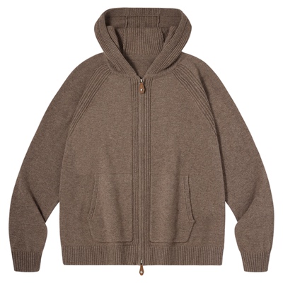 PSO Brand 男装女装【羊毛羊绒混纺】连帽针织开衫长袖毛衣外套秋