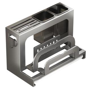 筷子筒刀架一体收纳置物架壁挂墙上菜板架免打孔锅盖架砧板放置架