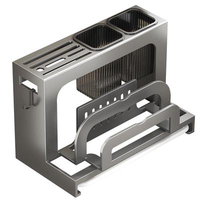 筷子筒刀架一体收纳置物架壁挂墙上菜板架免打孔锅盖架砧板放置架