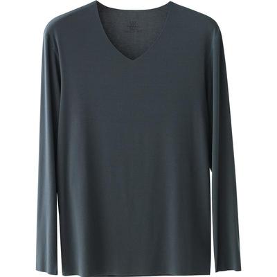 莫代尔低领无痕薄打底保暖秋衣男